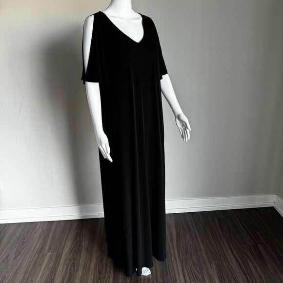 Chicos Cold-Shoulder V-Neck Maxi Dress Size 3 - Picture 2 of 7